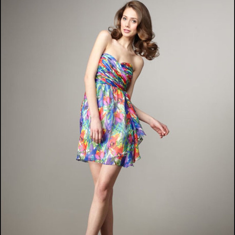 Shoshanna strapless multi-colored dress size 0