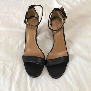 JCrew Black Strappy Wedge Heel