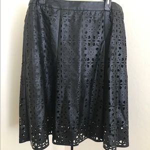 Black faux leather skirt