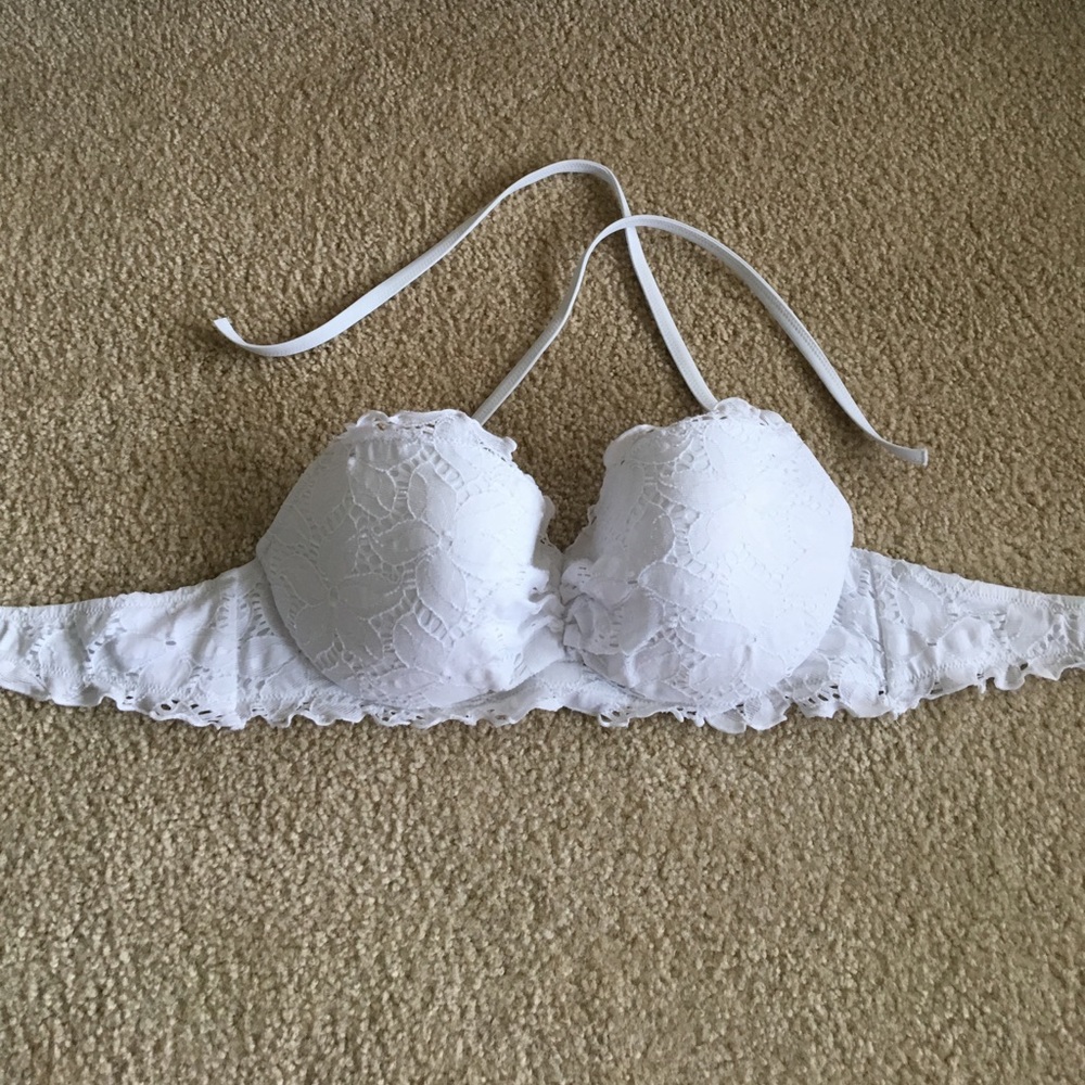 Victoria's Secret white lace bikini top 34D