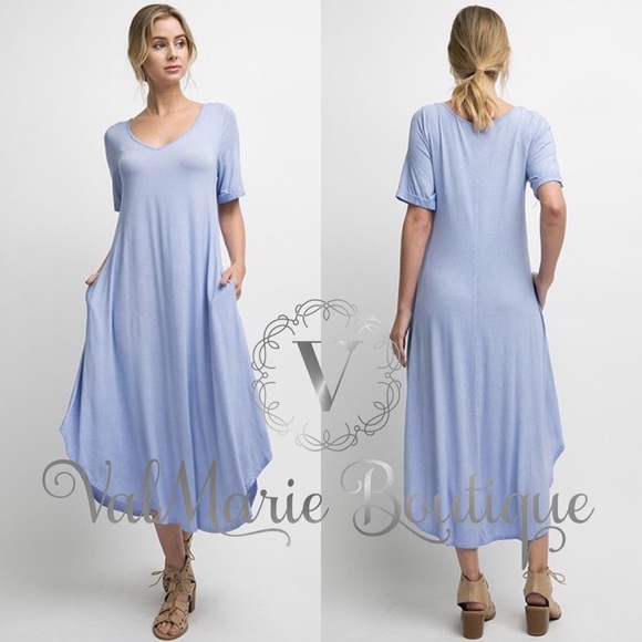 📍CLEARANCE📍Mega Soft Powder Blue Midi Dress - Picture 3 of 6