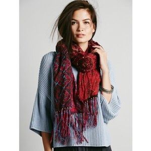 Free People Leather Fringe Scarf
