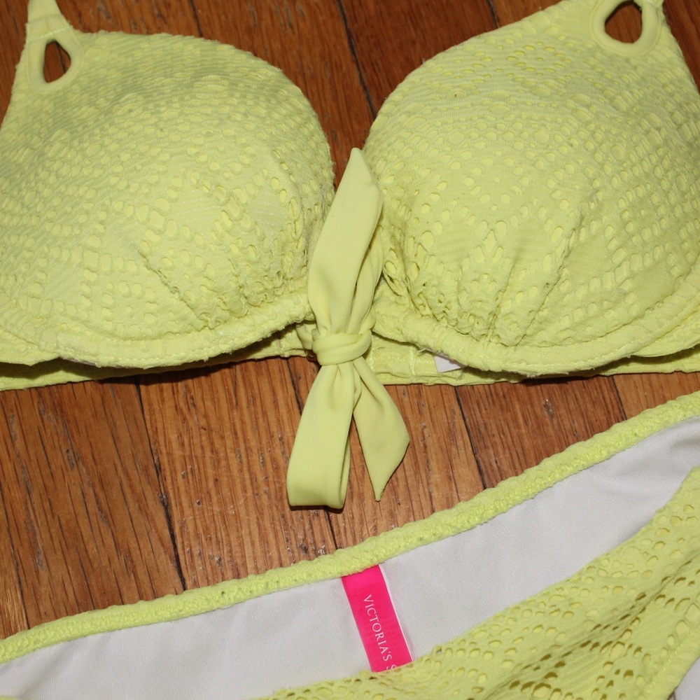 VS Yellow Crochet Bikini Bottoms