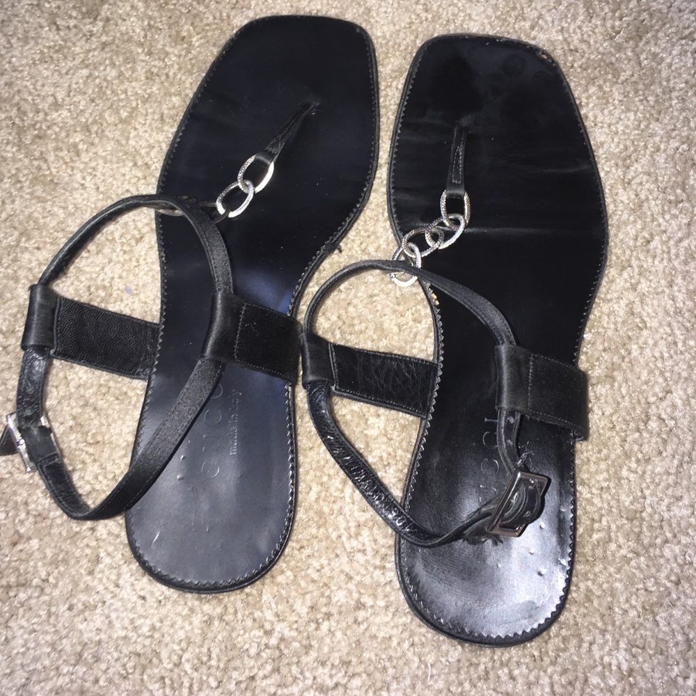 Authentic Chain Link Gucci Flat Sandals