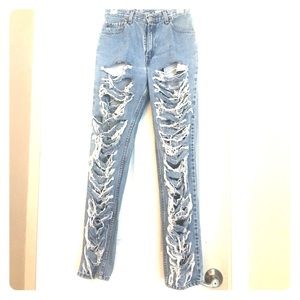 High Waisted Ripped Jeans