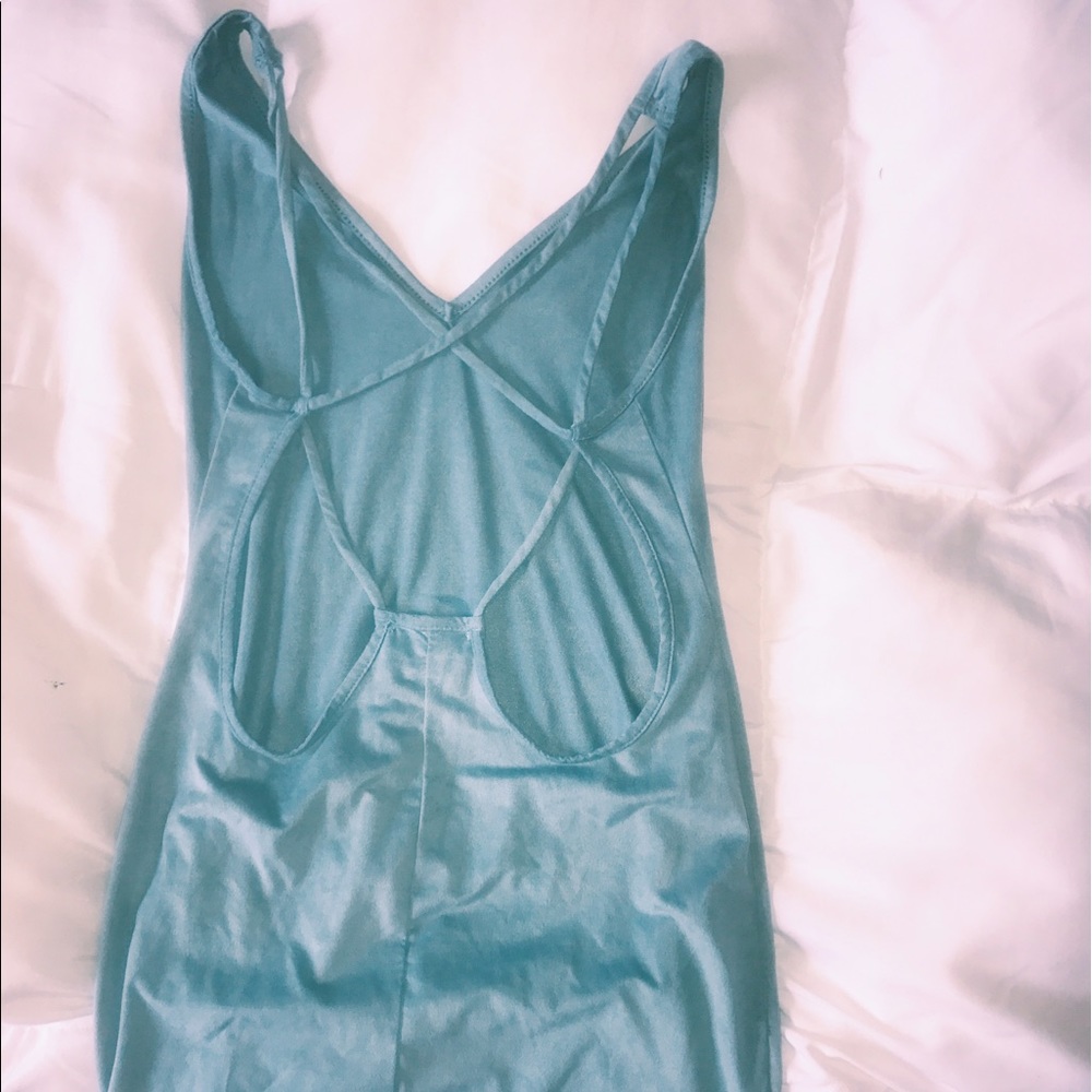 Faux sued blue dress