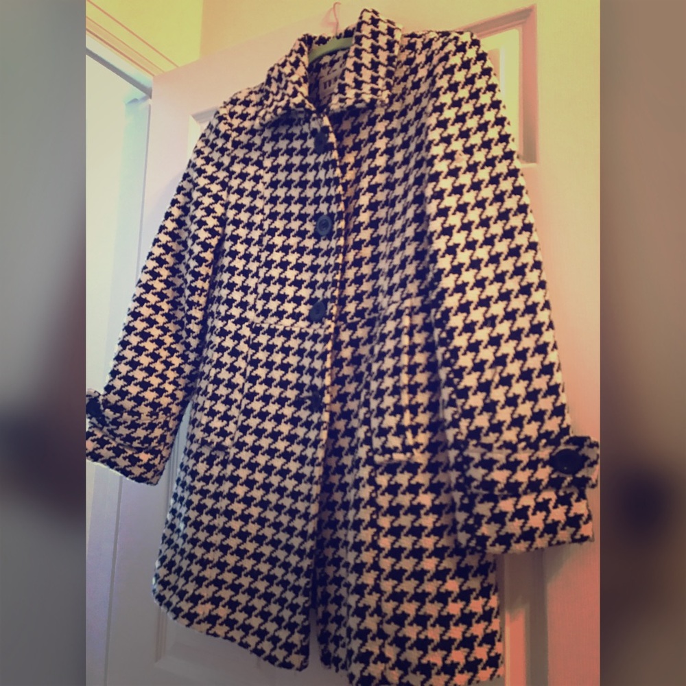 Houndstooth Pea Coat