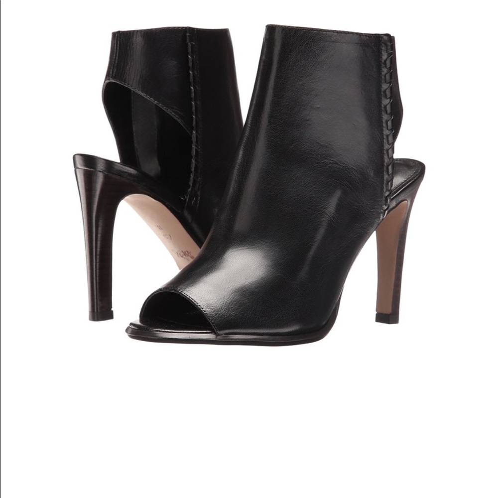 COACH Black Izzie Peep toe Booties Heels NIB (9.5)