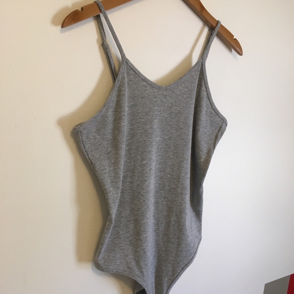 weekend soul gray ribbed bodysuit XL