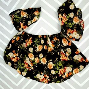 Tobi Romantic Floral Off Shoulder Crop Top Spring