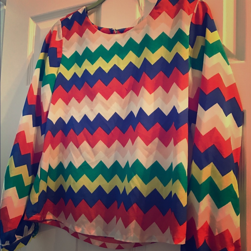Multi-color chevron blouse