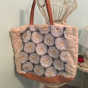Anthropologie tote with sequin design!