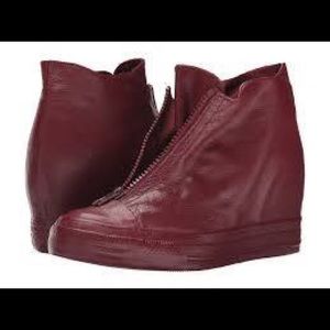 NEW Leather Converse Bordeaux CT All Stars Wedge