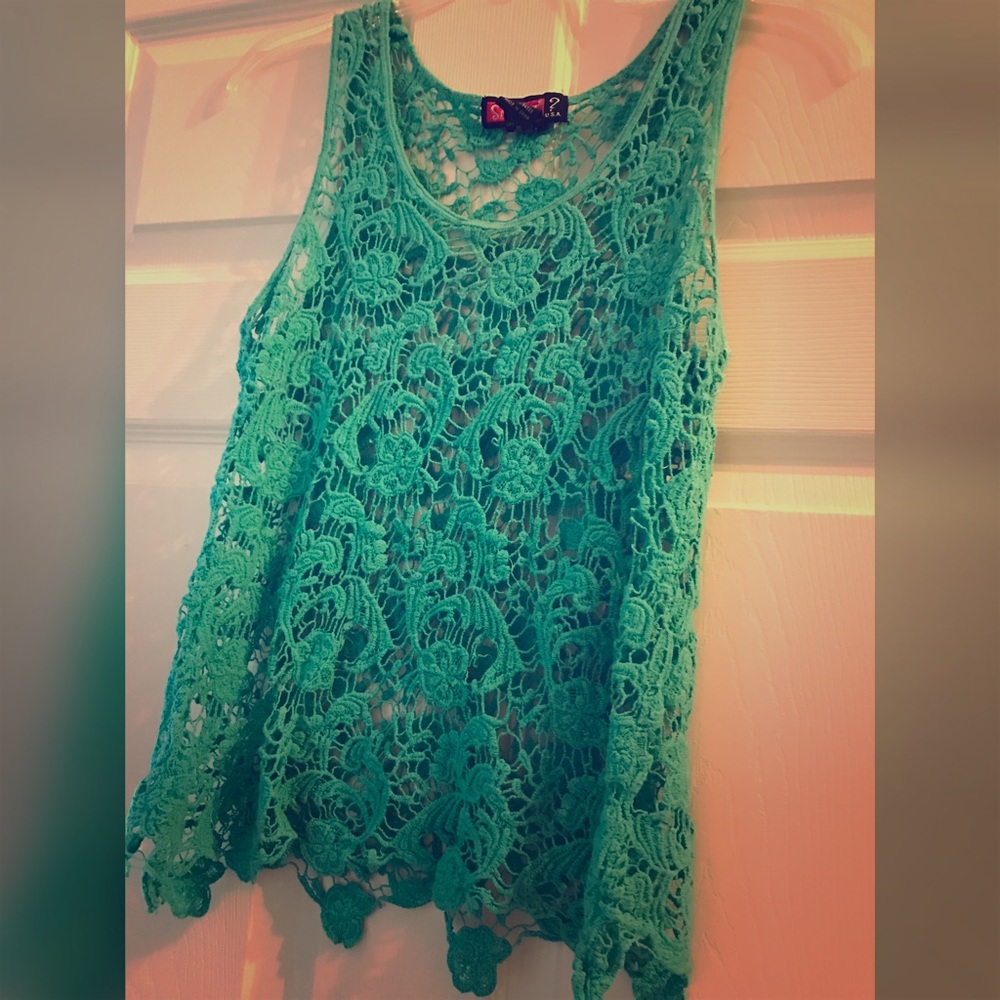 Teal Lace Tank