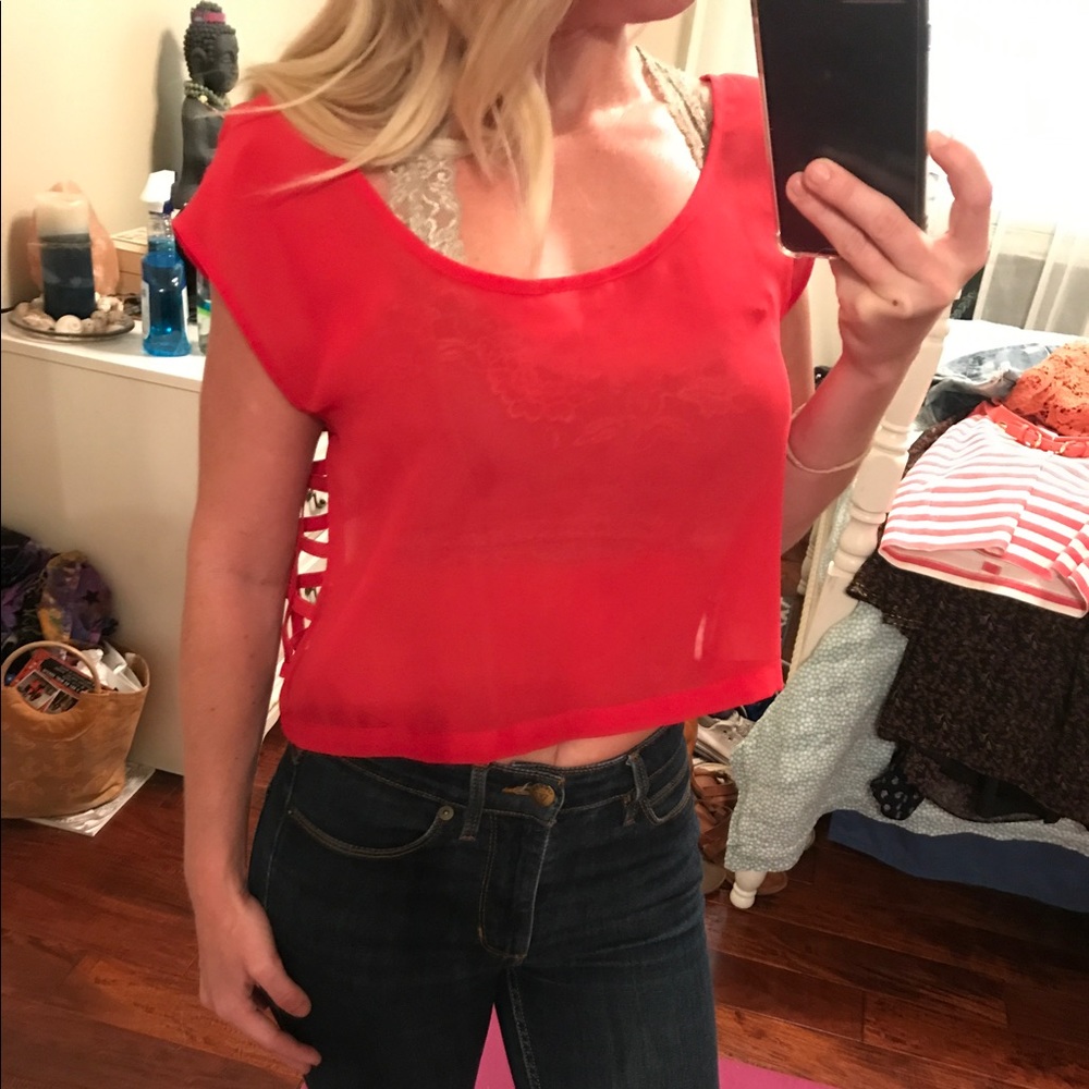Red crop top