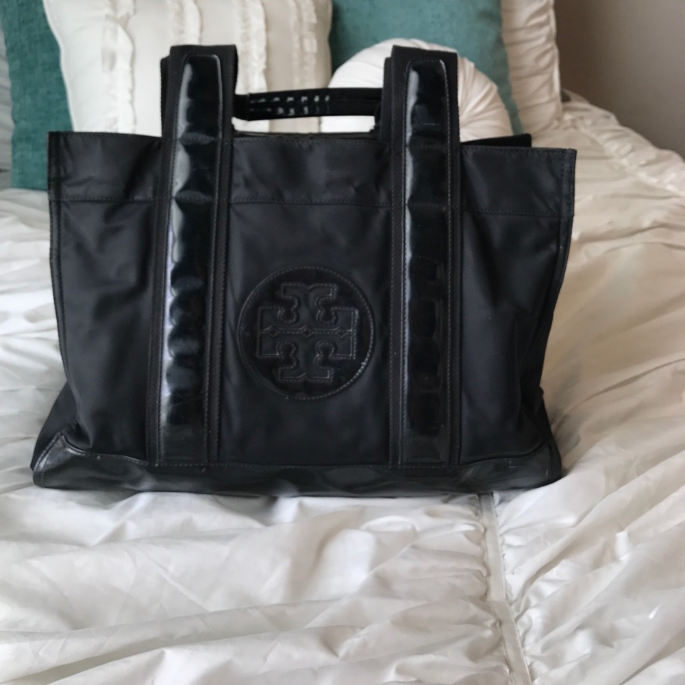 Small black nylon Tory Burch tote