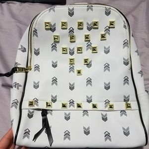 Steve Madden White Bscuti Studded Print Backpack