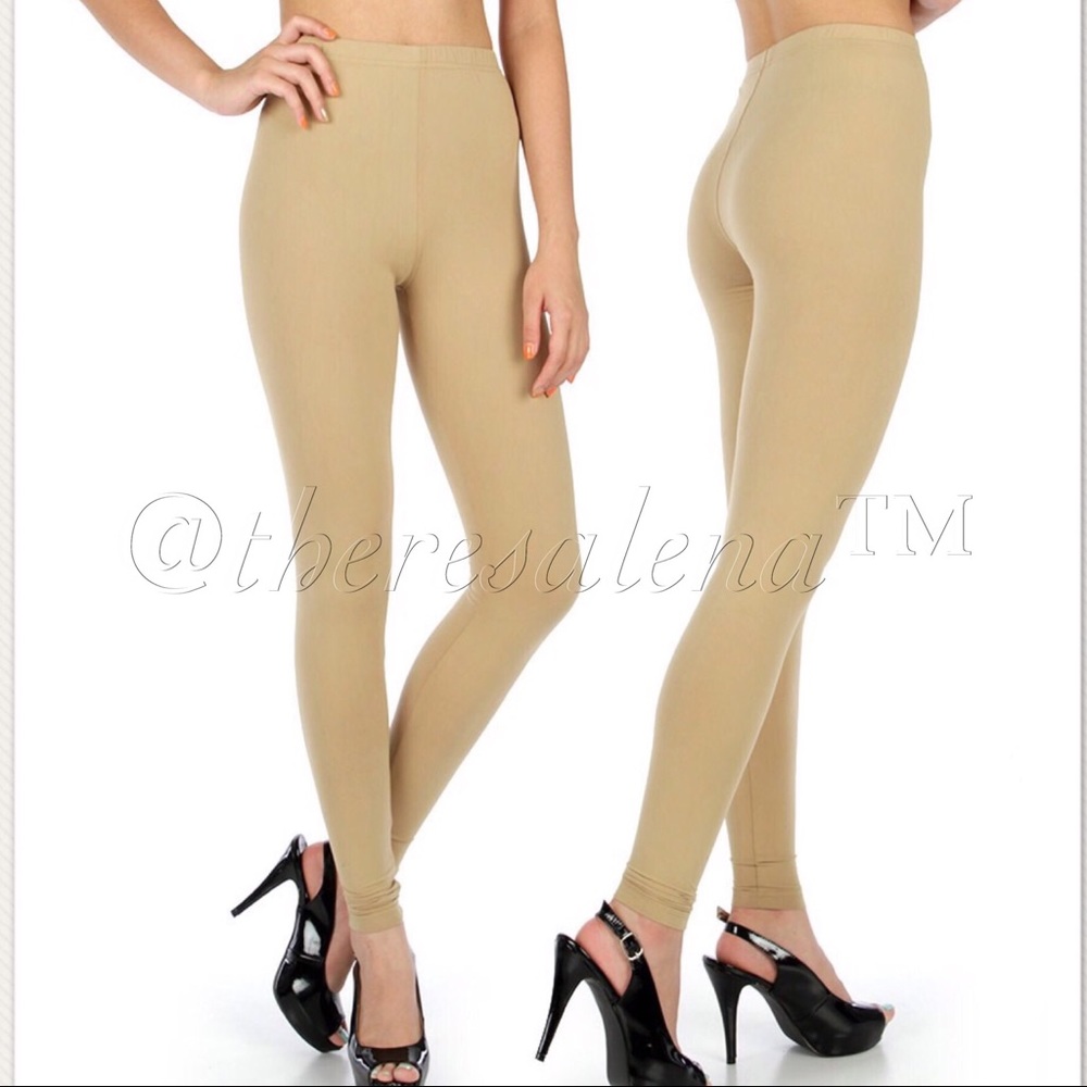High waist soft-brush Khaki Leggings
