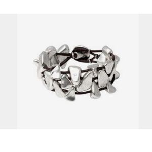 Uno De 50 Leather & Silver Bracelet