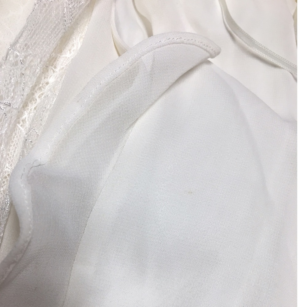 EXPRESS RUFFLE NECK LACE INSET MAXI PLUNGE DRESS - Picture 6 of 6