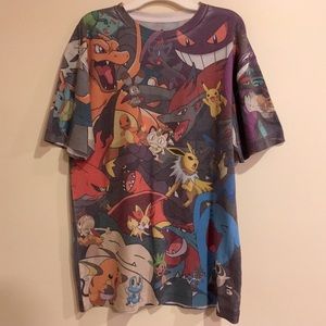 Pokemon Collage Design Tee Shirt, Men's L