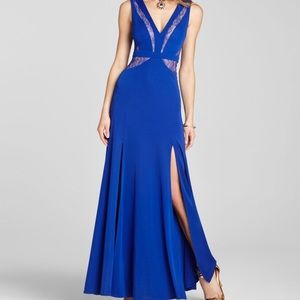 BCBG Blue Lace Inset Gown