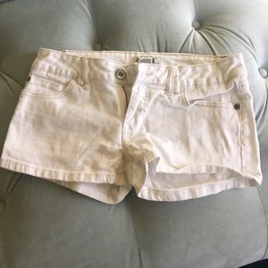 White denim shorts