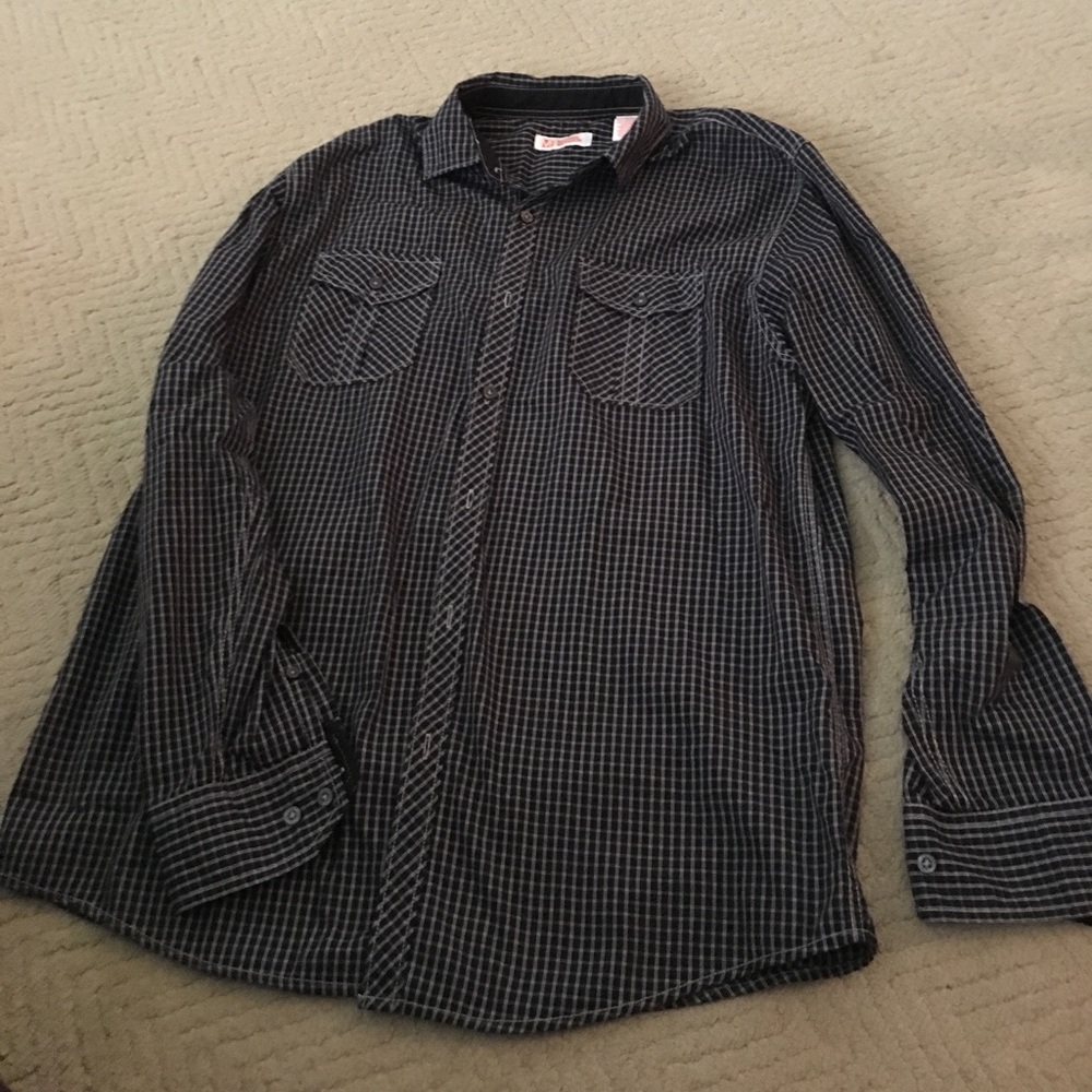 Black and White Men's Button Up Shirt