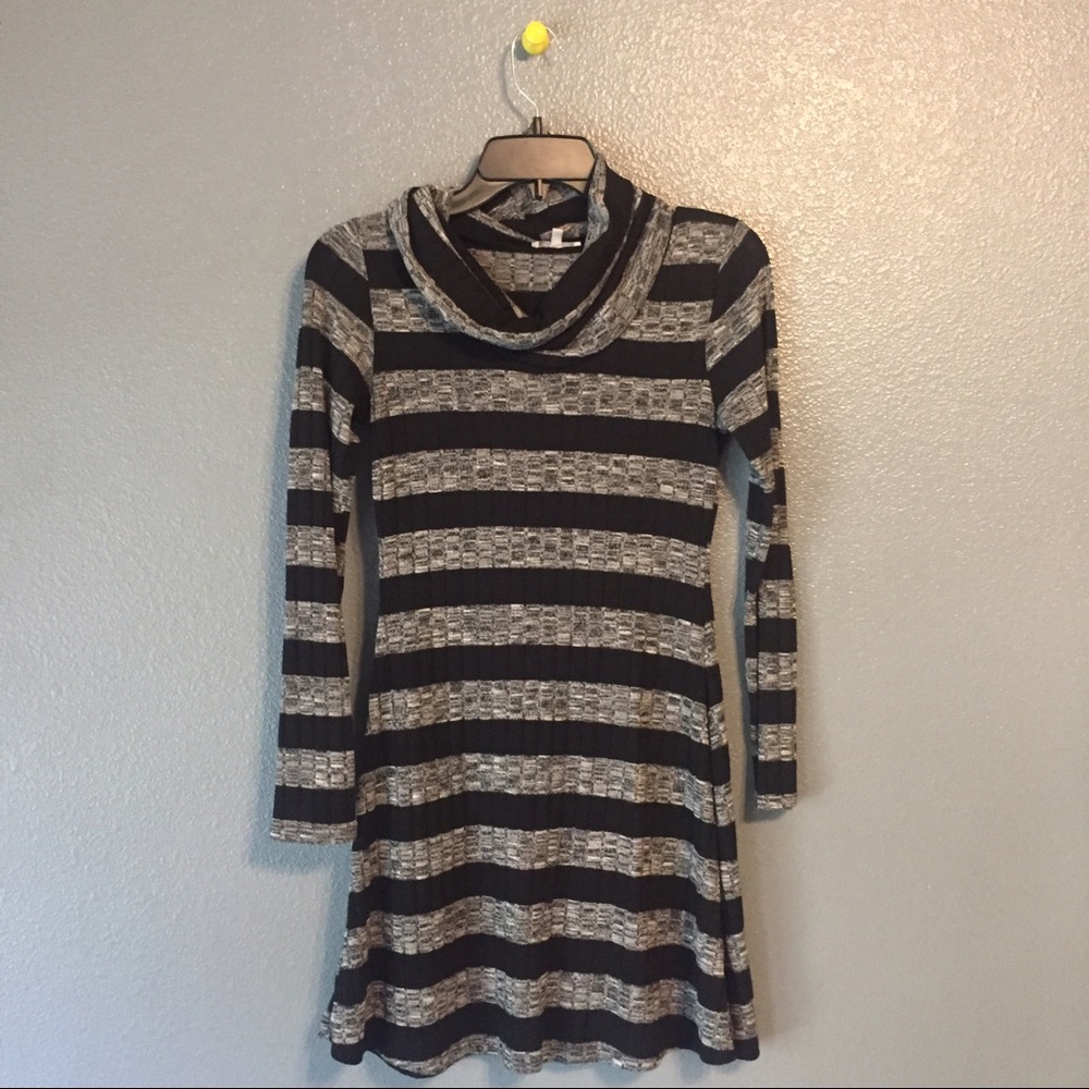 Striped Gray and Black Charlotte Russe Dress