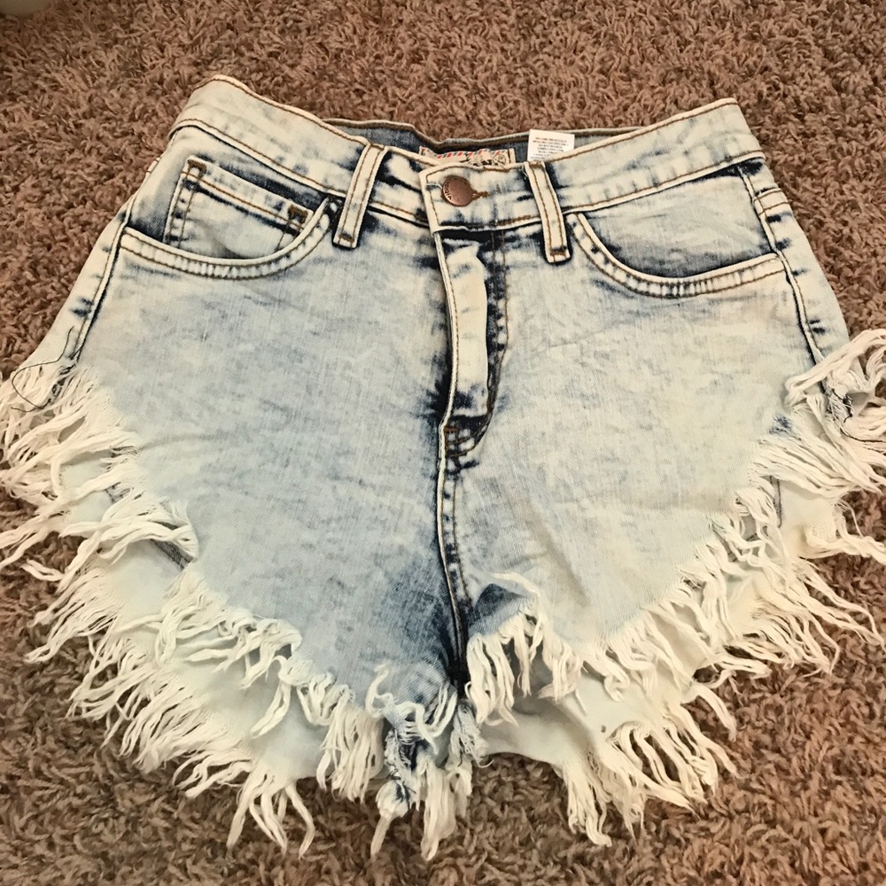 Acid Washed High Waisted Shorts