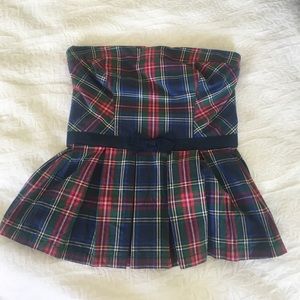 Wintery plaid peplum top