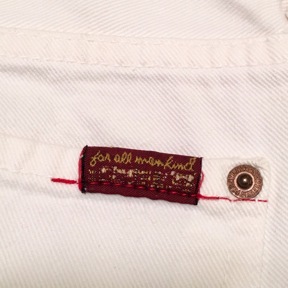 7 for All Mankind white denim jeans