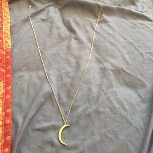 Crescent moon gold plated necklace