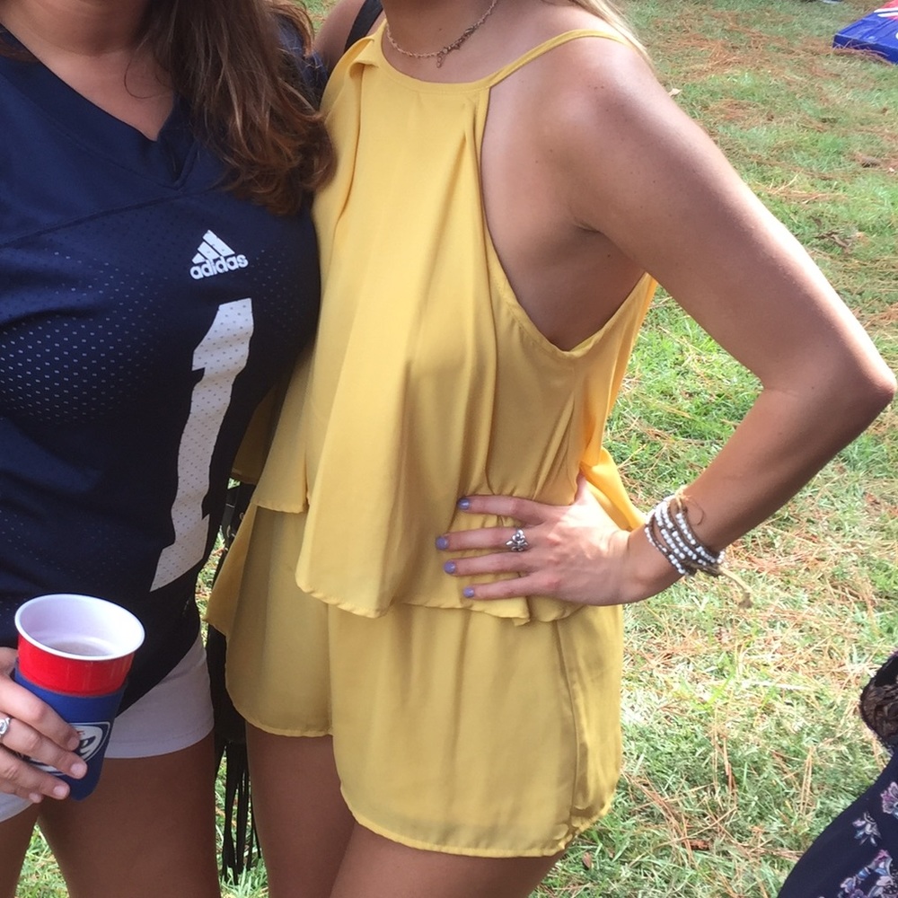 Yellow flowy romper