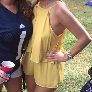 Yellow flowy romper