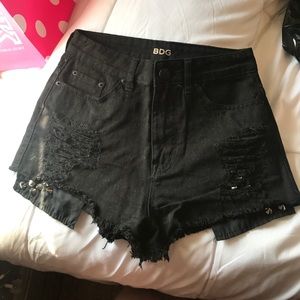 High rise cheeky black shorts