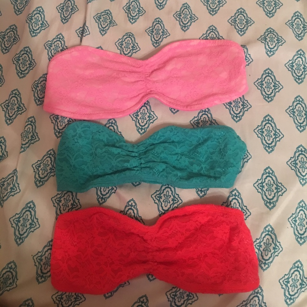 Pink, blue and orange Bandeaus!