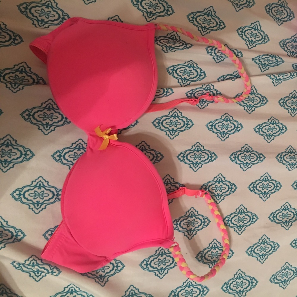 Pink bra with braided straps!