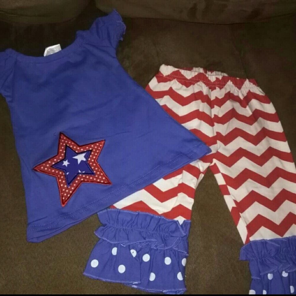 T dazzled baby girls red white and blue outfit