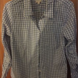 Blue and white stripe shirt blouse