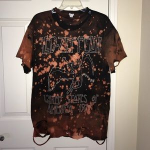 Custom distress bleach classic rock tee