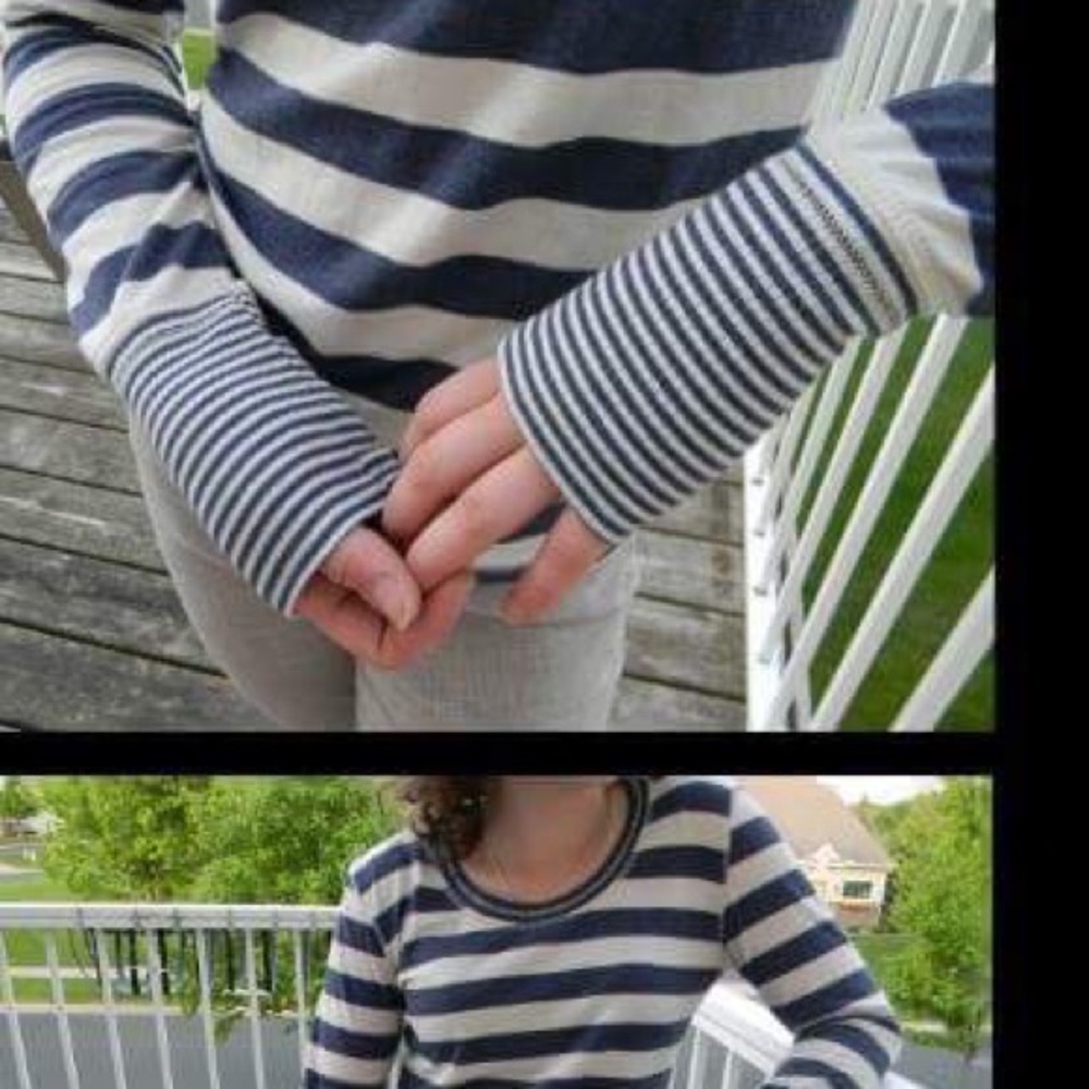 Medium Rue 21 Long Sleeved Navy Striped Shirt
