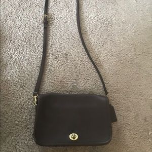 Brown leather coach purse