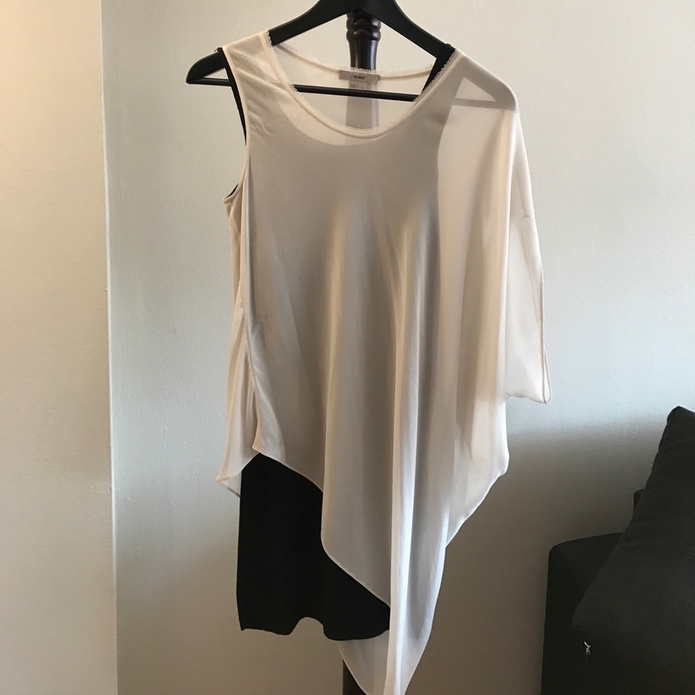 NEW Helmut Lang asymmetrical silk top