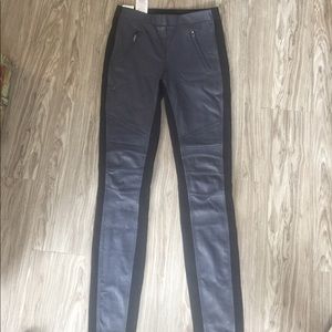 Blue "Leather" Moto Pants BCBG Maxazria