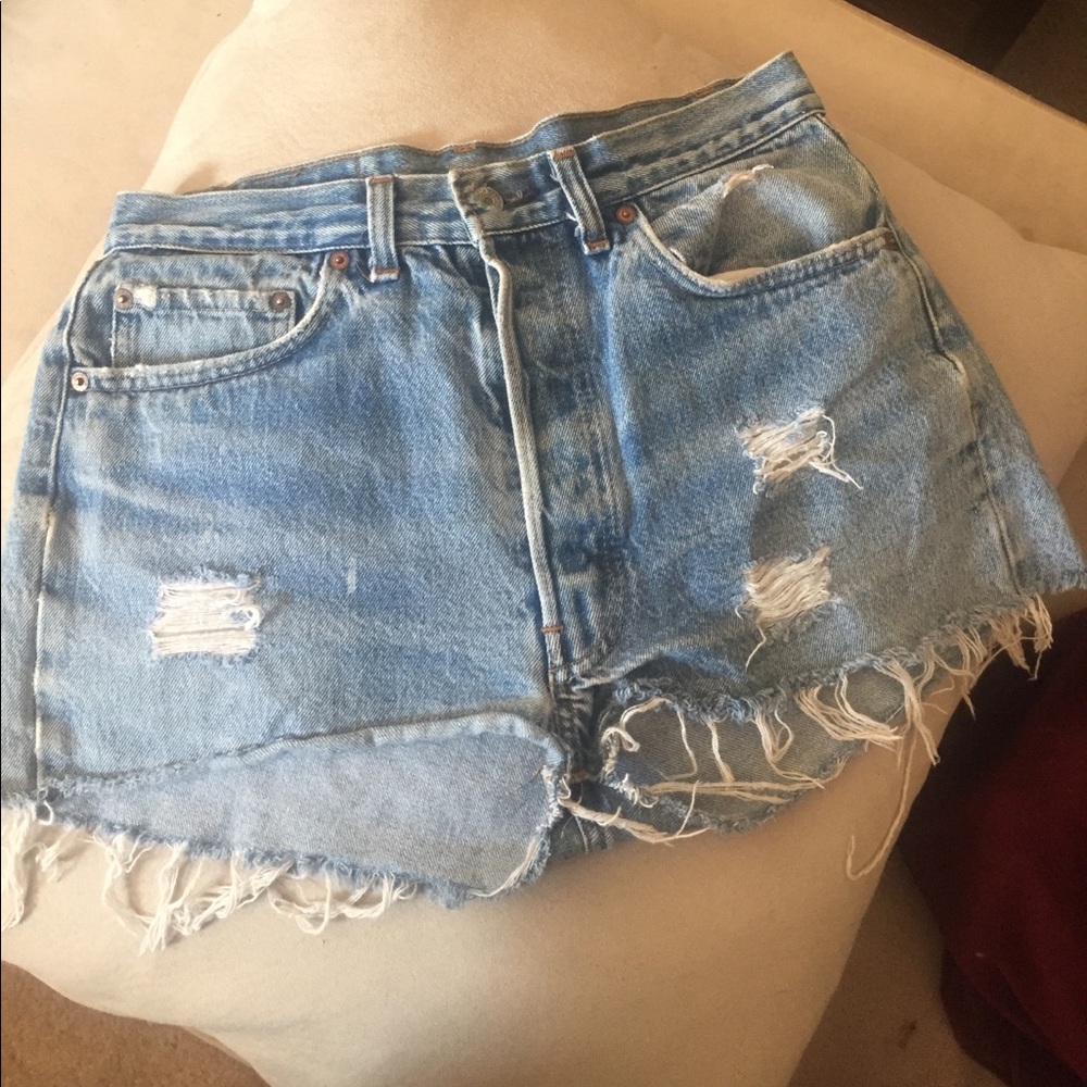 Distressed Denim Shorts