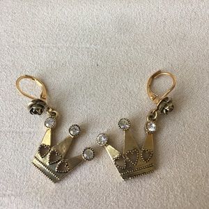 Betsey Johnson Crown Earrings
