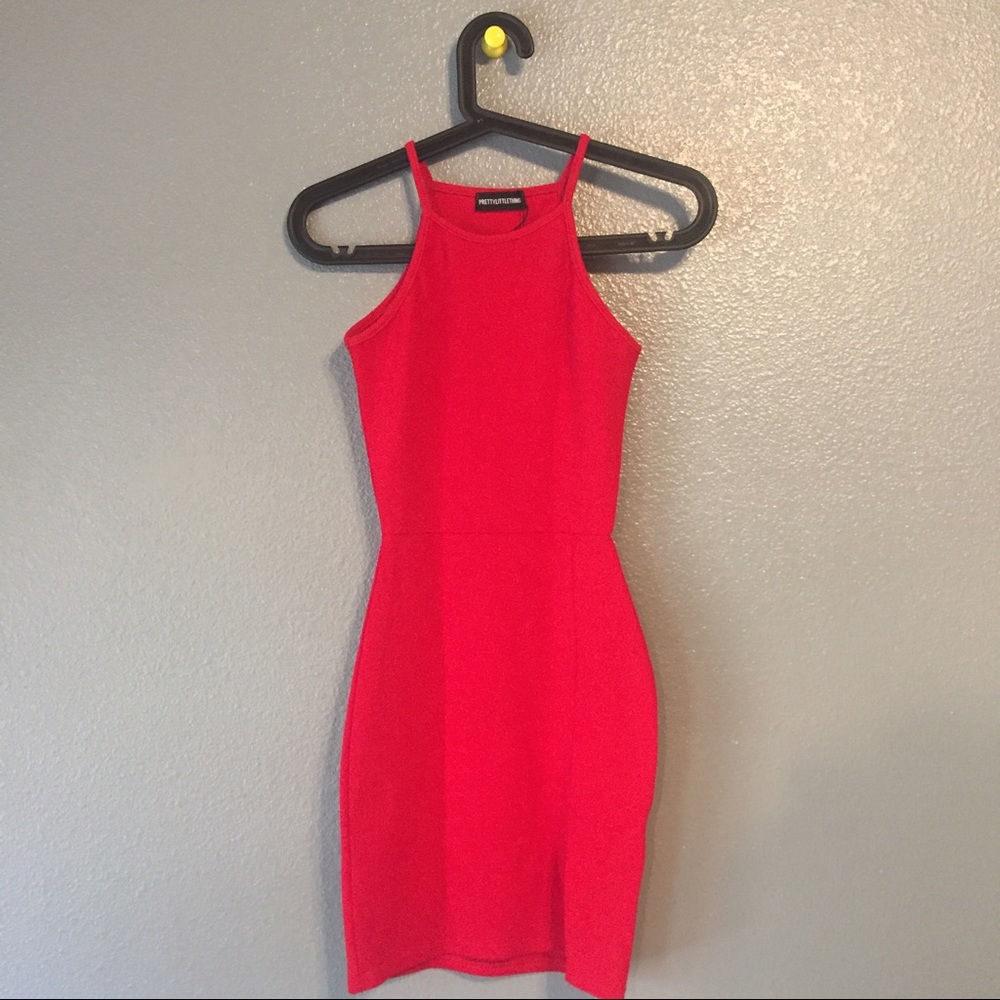 Red Bodycon PLT Mini Dress