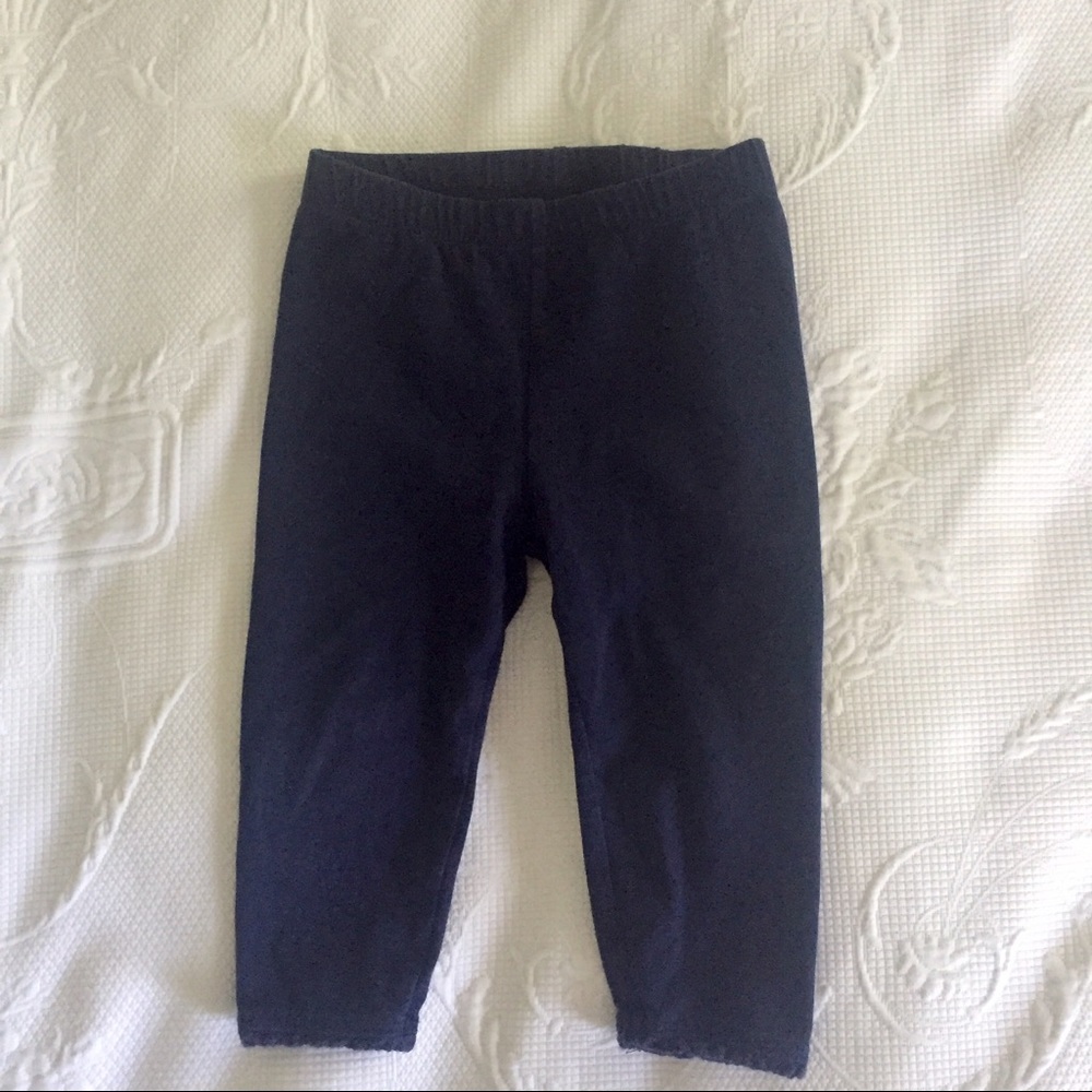 Baby Gap navy leggings, size 6-12 months
