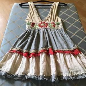 Bohemian Free People Top w/ Plunge Neck